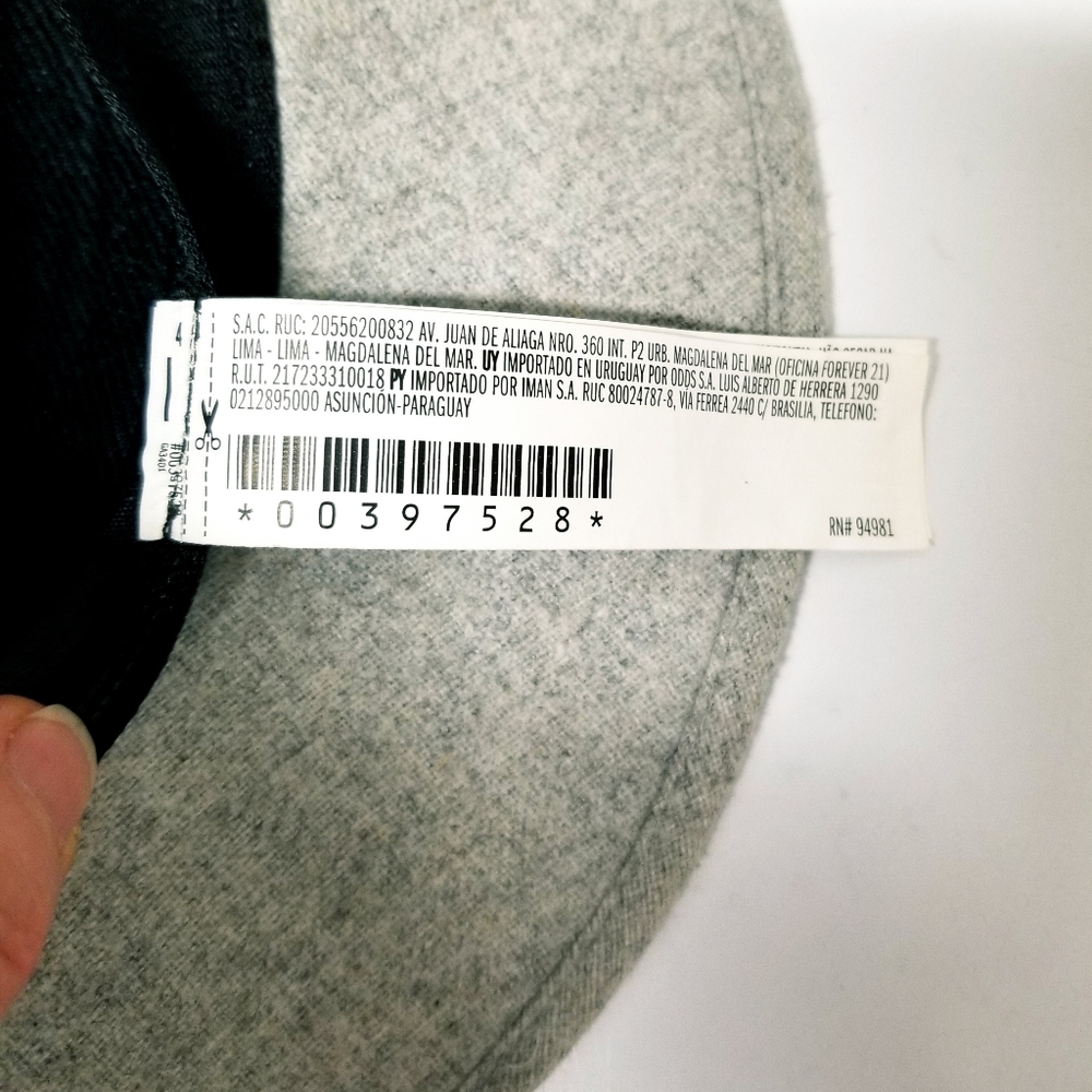 Brushed Wool Blend Heather Grey Fedora Hat Black Grosgrain Crown Ribbon S/M - Picture 9 of 11